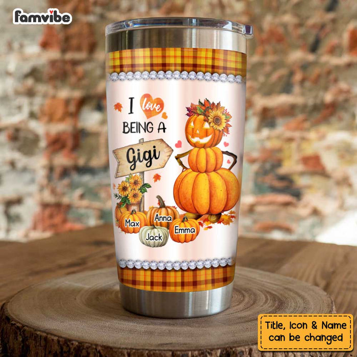 Personalized Fall Grandma Pumpkin Steel Tumbler SB165 30O47 1
