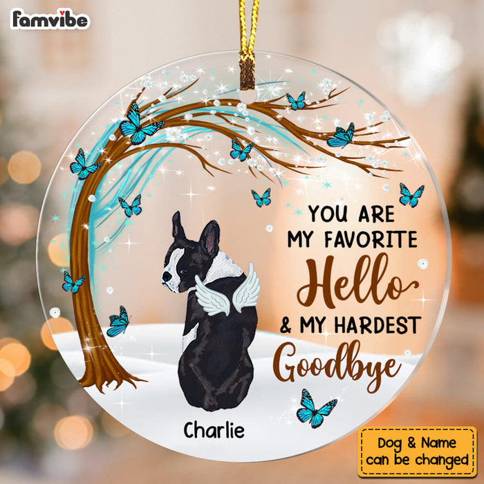 Personalized Dog Loss Sympathy Memo Circle Ornament SB161 23O53 1