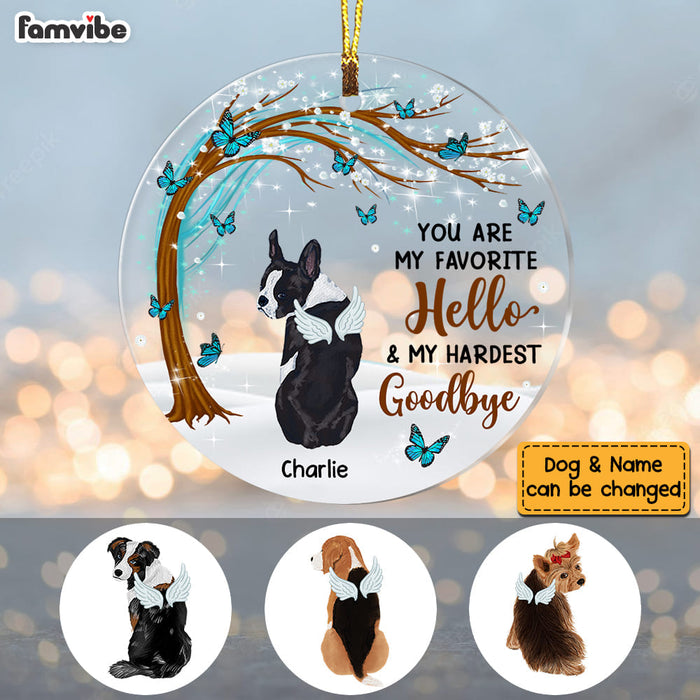 Personalized Dog Loss Sympathy Memo Circle Ornament SB161 23O53 1