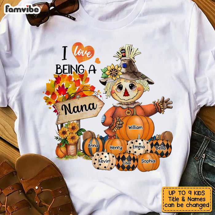 Personalized I Love Being A Grandma Scarecrow Fall Season Shirt - Hoodie - Sweatshirt SB164 58O53 1
