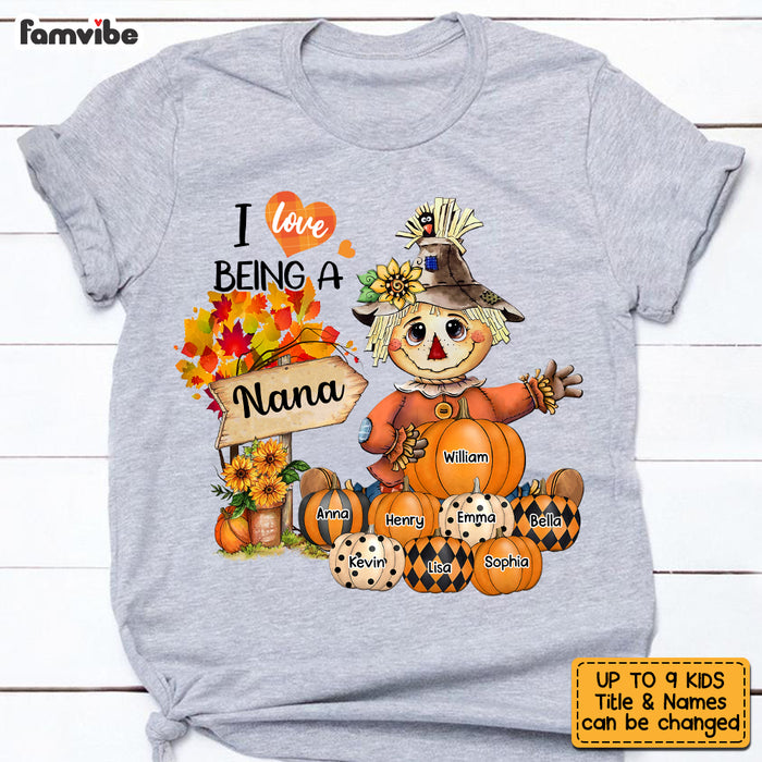 Personalized I Love Being A Grandma Scarecrow Fall Season Shirt - Hoodie - Sweatshirt SB164 58O53 1