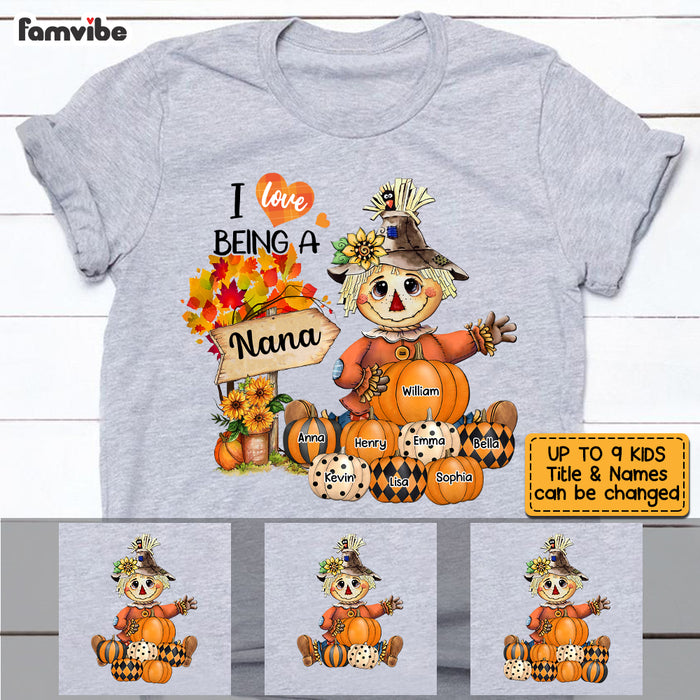 Personalized I Love Being A Grandma Scarecrow Fall Season Shirt - Hoodie - Sweatshirt SB164 58O53 1