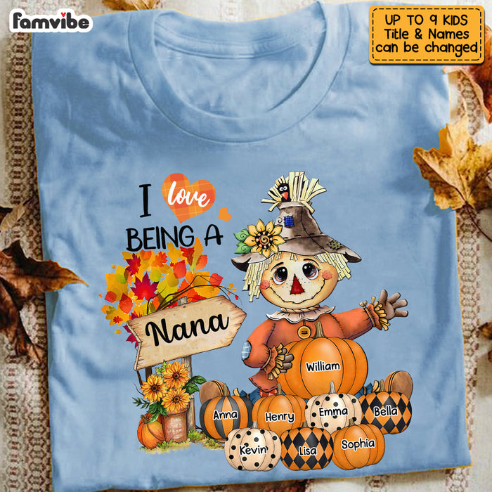 Personalized I Love Being A Grandma Scarecrow Fall Season Shirt - Hoodie - Sweatshirt SB164 58O53 1
