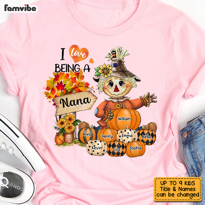 Personalized I Love Being A Grandma Scarecrow Fall Season Shirt - Hoodie - Sweatshirt SB164 58O53 1