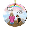 Personalized Memo Dog Mom Dad At The Rainbow Bridge Circle Ornament SB161 30O53 1