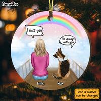 Personalized Memo Dog Mom Dad At The Rainbow Bridge Circle Ornament SB161 30O53 thumb 1