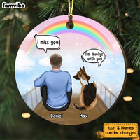 Personalized Memo Dog Mom Dad At The Rainbow Bridge Circle Ornament SB161 30O53 thumb 1