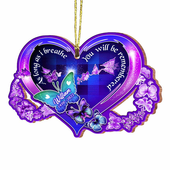 Personalized Memo Mom Butterfly Purple Heart Ornament SB162 23O67 1