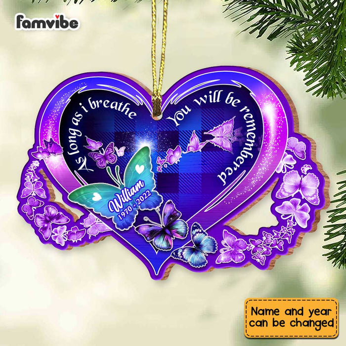 Personalized Memo Mom Butterfly Purple Heart Ornament SB162 23O67 1
