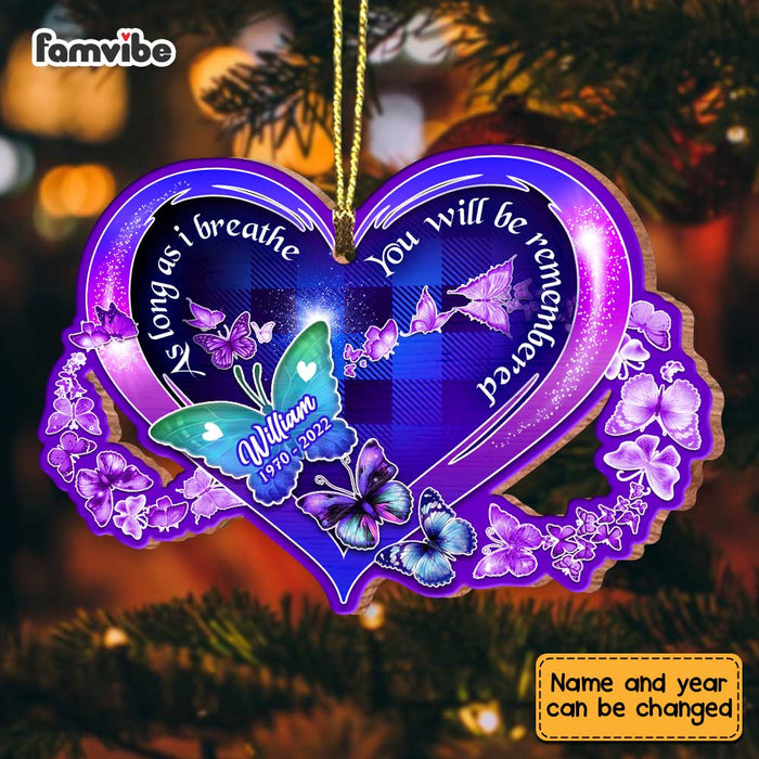 Personalized Memo Mom Butterfly Purple Heart Ornament SB162 23O67 1