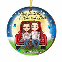 Personalized I Love You To The Moon And Back Couple Circle Ornament SB172 58O34 thumb 1