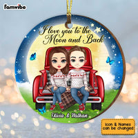 Personalized I Love You To The Moon And Back Couple Circle Ornament SB172 58O34 thumb 1