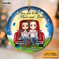 Personalized I Love You To The Moon And Back Couple Circle Ornament SB172 58O34 thumb 1