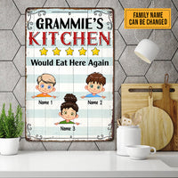 Personalized Grandma Kitchen Eat Here Again Metal Sign JL102 30O47 thumb 1