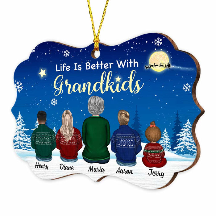 Personalized Grandma Loves Grandkids To The Moon And Back Christmas Benelux Ornament SB171 30O34 1