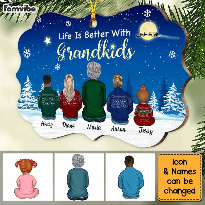 Personalized Grandma Loves Grandkids To The Moon And Back Christmas Benelux Ornament SB171 30O34 1