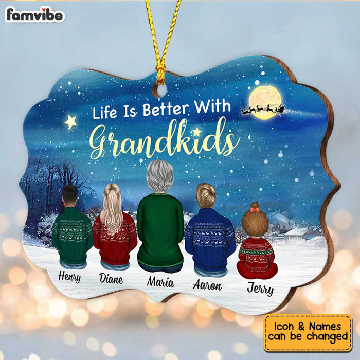Personalized Grandma Loves Grandkids To The Moon And Back Christmas Benelux Ornament SB171 30O34 1