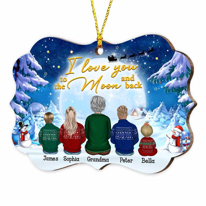 Personalized Grandma Love You To The Moon Christmas Circle Ornament Benelux Ornament SB192 30O47 1