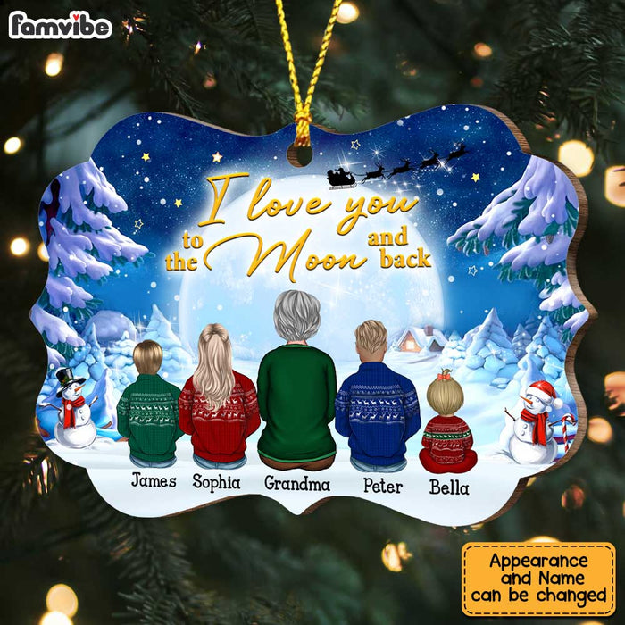 Personalized Grandma Love You To The Moon Christmas Circle Ornament Benelux Ornament SB192 30O47 1