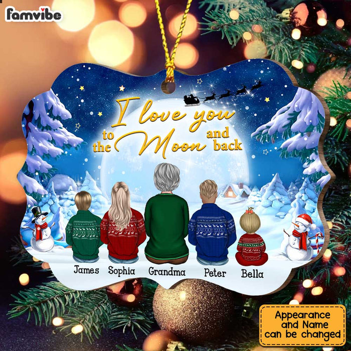 Personalized Grandma Love You To The Moon Christmas Circle Ornament Benelux Ornament SB192 30O47 1