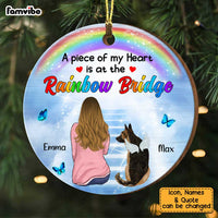 Personalized Dog Memo Rainbow Bridge Circle Ornament SB192 32O34 thumb 1