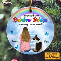 Personalized Dog Memo Rainbow Bridge Circle Ornament SB192 32O34 thumb 1
