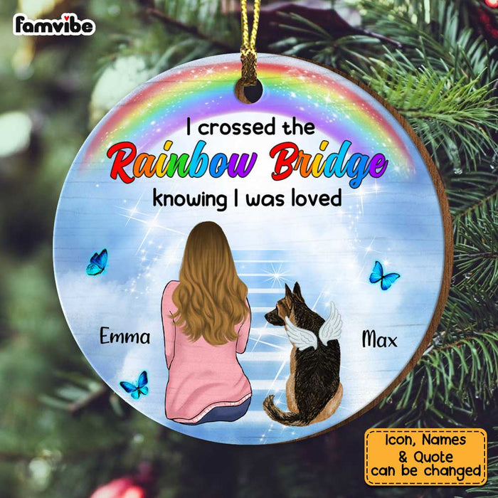 Personalized Dog Memo Rainbow Bridge Circle Ornament SB192 32O34 1
