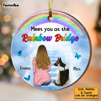 Personalized Dog Memo Rainbow Bridge Circle Ornament SB192 32O34 thumb 1