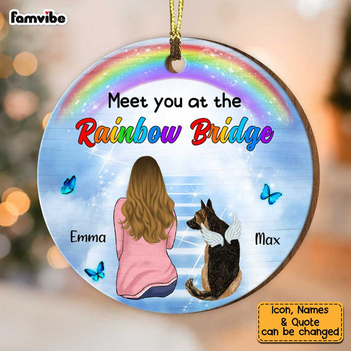 Personalized Dog Memo Rainbow Bridge Circle Ornament SB192 32O34 1