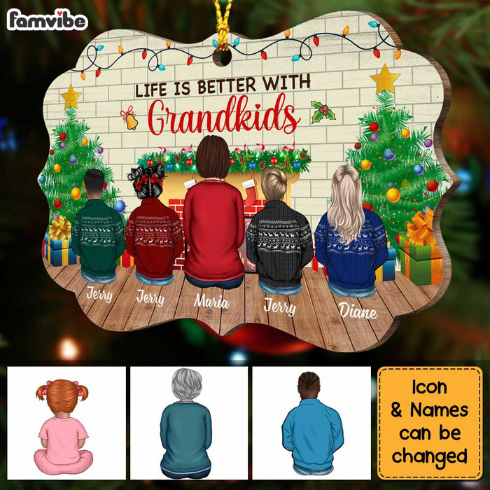 Personalized Life Is Better With Grandkids Christmas Benelux Ornament SB201 58O34 1