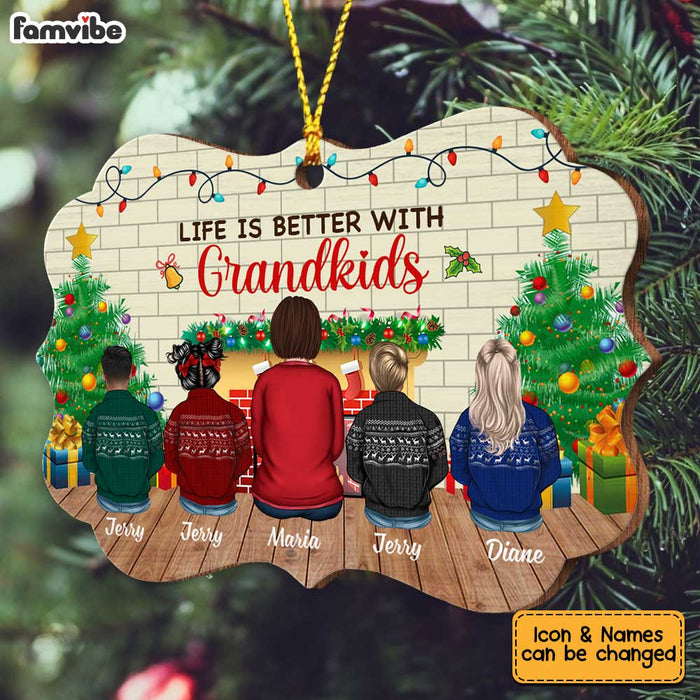 Personalized Life Is Better With Grandkids Christmas Benelux Ornament SB201 58O34 1