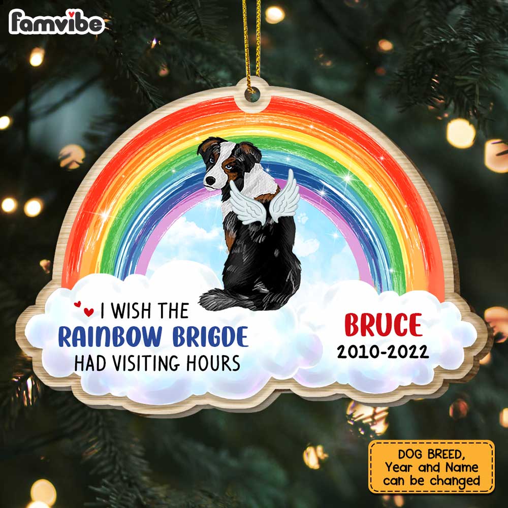 Personalized Dog Memo Rainbow Bridge Ornament SB202 23O47 Primary Mockup