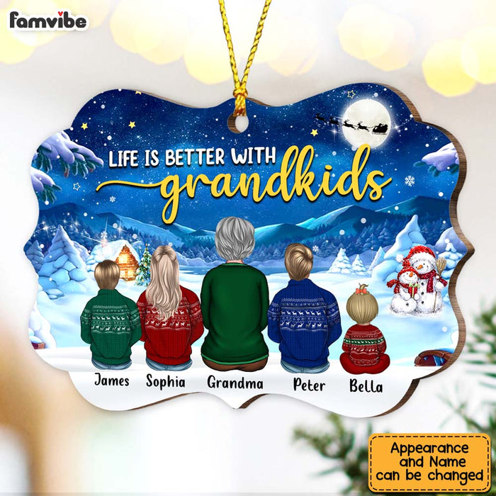 Personalized Life Is Better With Grandkids Christmas Benelux Ornament SB204 58O47 1