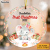 Personalized Baby First Christmas Elephant Circle Ornament SB242 85O53 1