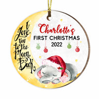 Personalized Elephant First Christmas Circle Ornament SB211 32O47 thumb 1