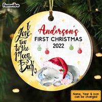 Personalized Elephant First Christmas Circle Ornament SB211 32O47 thumb 1