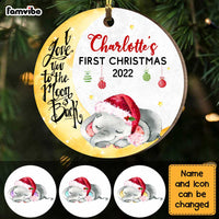 Personalized Elephant First Christmas Circle Ornament SB211 32O47 thumb 1