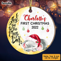 Personalized Elephant First Christmas Circle Ornament SB211 32O47 thumb 1