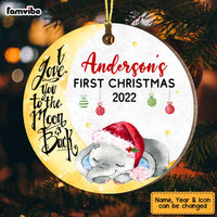 Personalized Elephant First Christmas Circle Ornament SB211 32O47 thumb 1