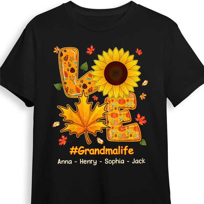 Personalized Love Grandma Life Sunflower Fall Season Shirt - Hoodie - Sweatshirt SB211 58O53 1