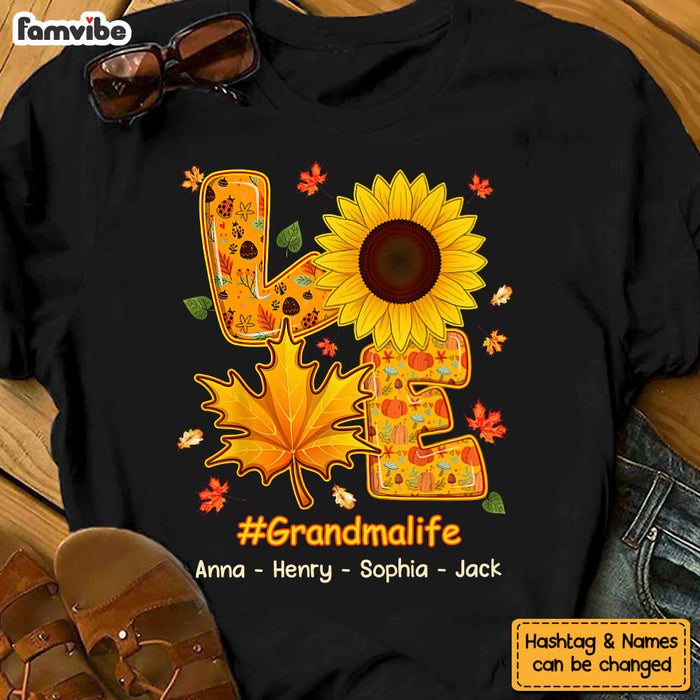Personalized Love Grandma Life Sunflower Fall Season Shirt - Hoodie - Sweatshirt SB211 58O53 1
