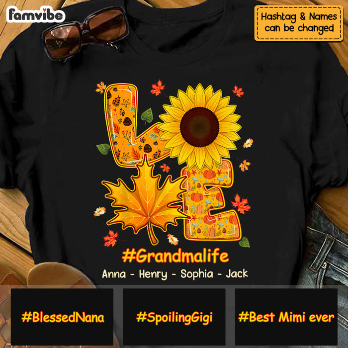 Personalized Love Grandma Life Sunflower Fall Season Shirt - Hoodie - Sweatshirt SB211 58O53 1