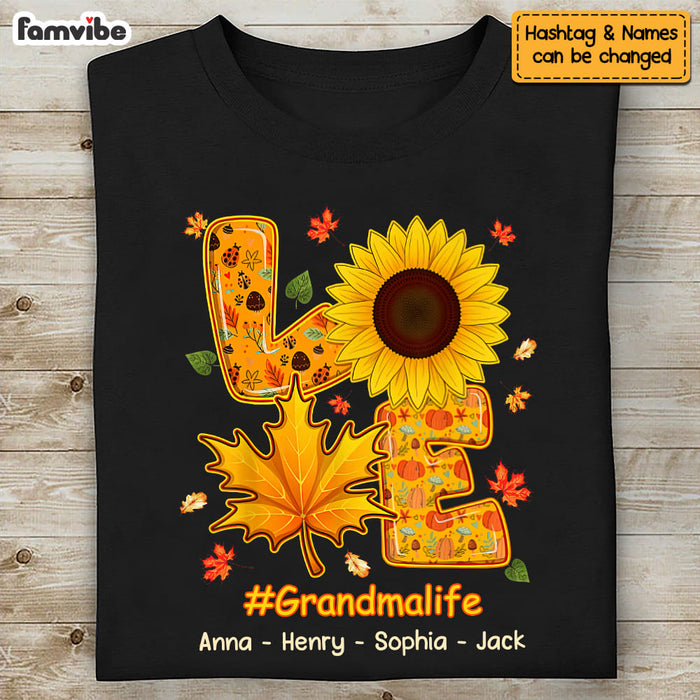Personalized Love Grandma Life Sunflower Fall Season Shirt - Hoodie - Sweatshirt SB211 58O53 1