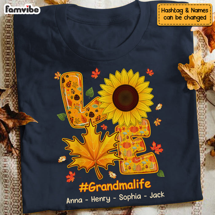 Personalized Love Grandma Life Sunflower Fall Season Shirt - Hoodie - Sweatshirt SB211 58O53 1