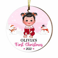 Personalized Baby's First Christmas Circle Ornament SB224 30O47 thumb 1