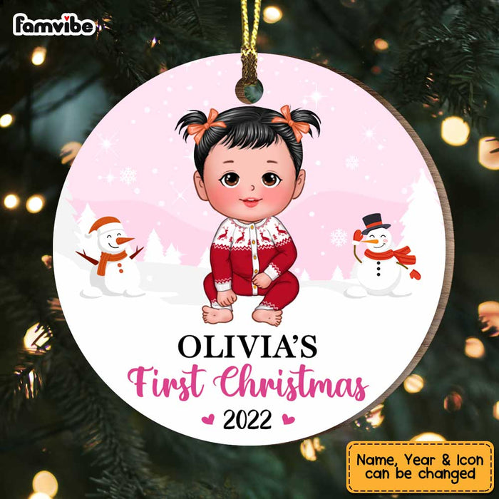 Personalized Baby's First Christmas Circle Ornament SB224 30O47 1