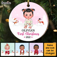 Personalized Baby's First Christmas Circle Ornament SB224 30O47 thumb 1