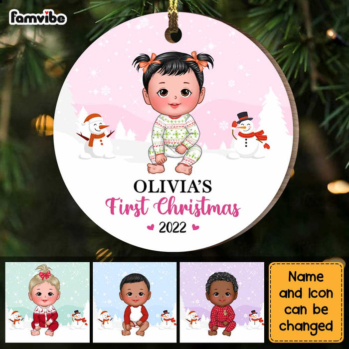 Personalized Baby's First Christmas Circle Ornament SB224 30O47 1