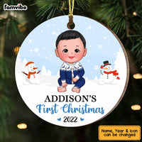 Personalized Baby's First Christmas Circle Ornament SB224 30O47 thumb 1