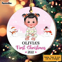 Personalized Baby's First Christmas Circle Ornament SB224 30O47 thumb 1